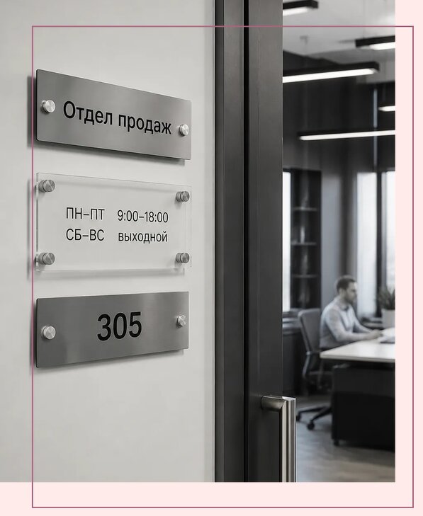 Офисные таблички на дверь в Алексине по цене от 5384 р. | Аванза-Лкс